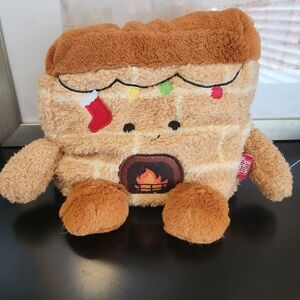 Bum Bumz Plush Holiday Fireplace with Red and White